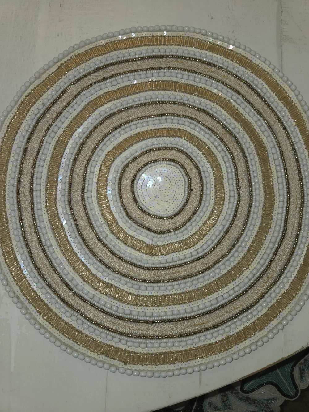 4 Coastal Collection Beaded Chargers Placemats